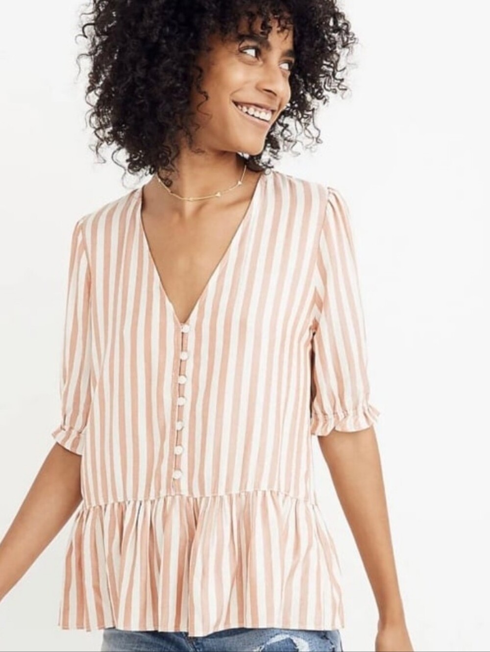 Madewell Courtyard Ruffle Hem Blouse